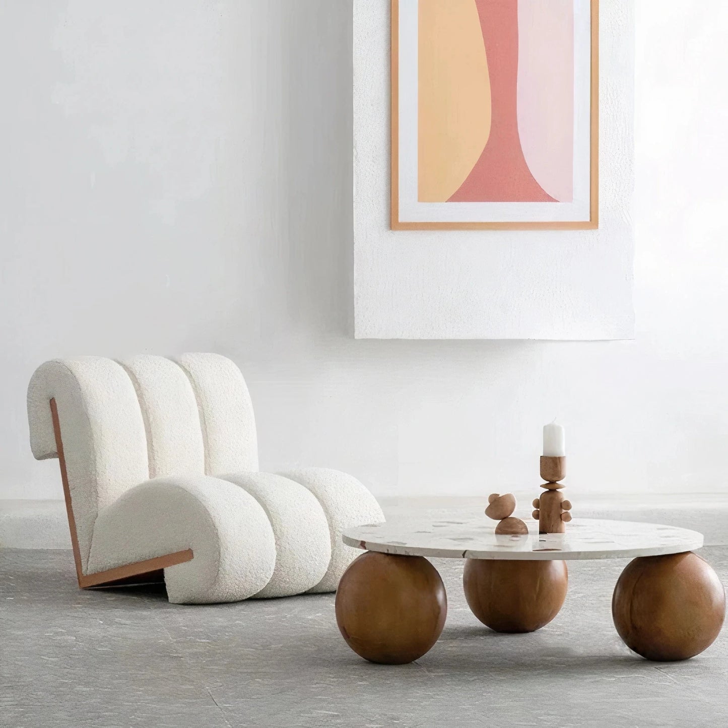 Nordic Wool Lounge Chair – Contemporary Solid Wood Armchair for Modern Living Spaces