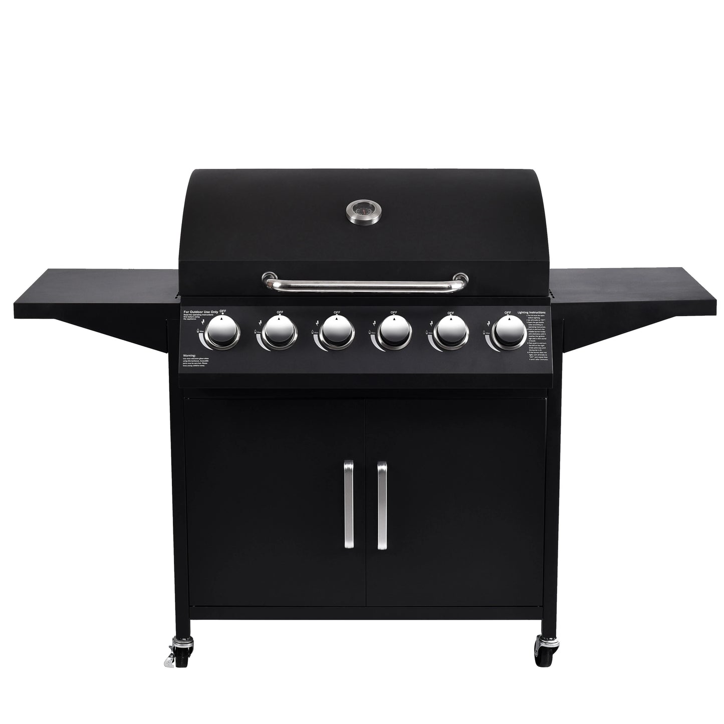 CE 2 in 1 Charcoal and Gas Combo Barbecue BBQ Gas Grills Large Capacity Cooking Area with Thermometer