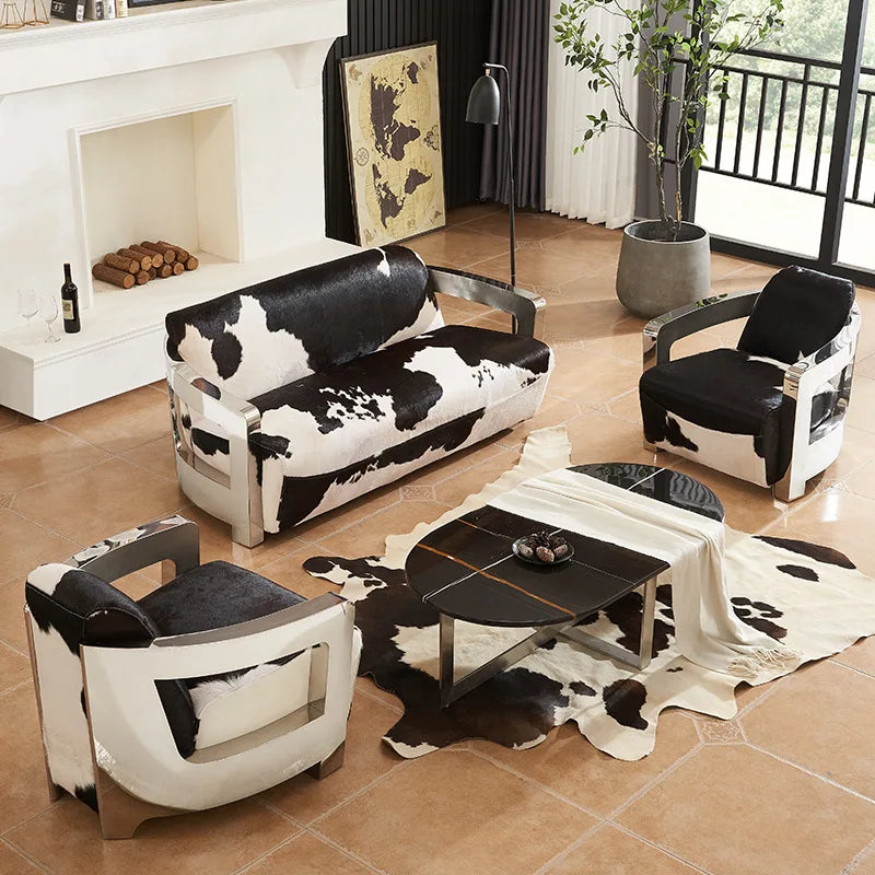 Aviator Luxe | Retro Cowhide Leather & Aluminum Industrial Loft Chair
