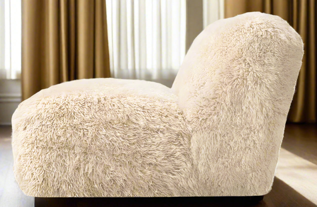 Arctic Luxe | Handcrafted Sheepskin & Hardwood Sofa – Ultimate Living Room Elegance