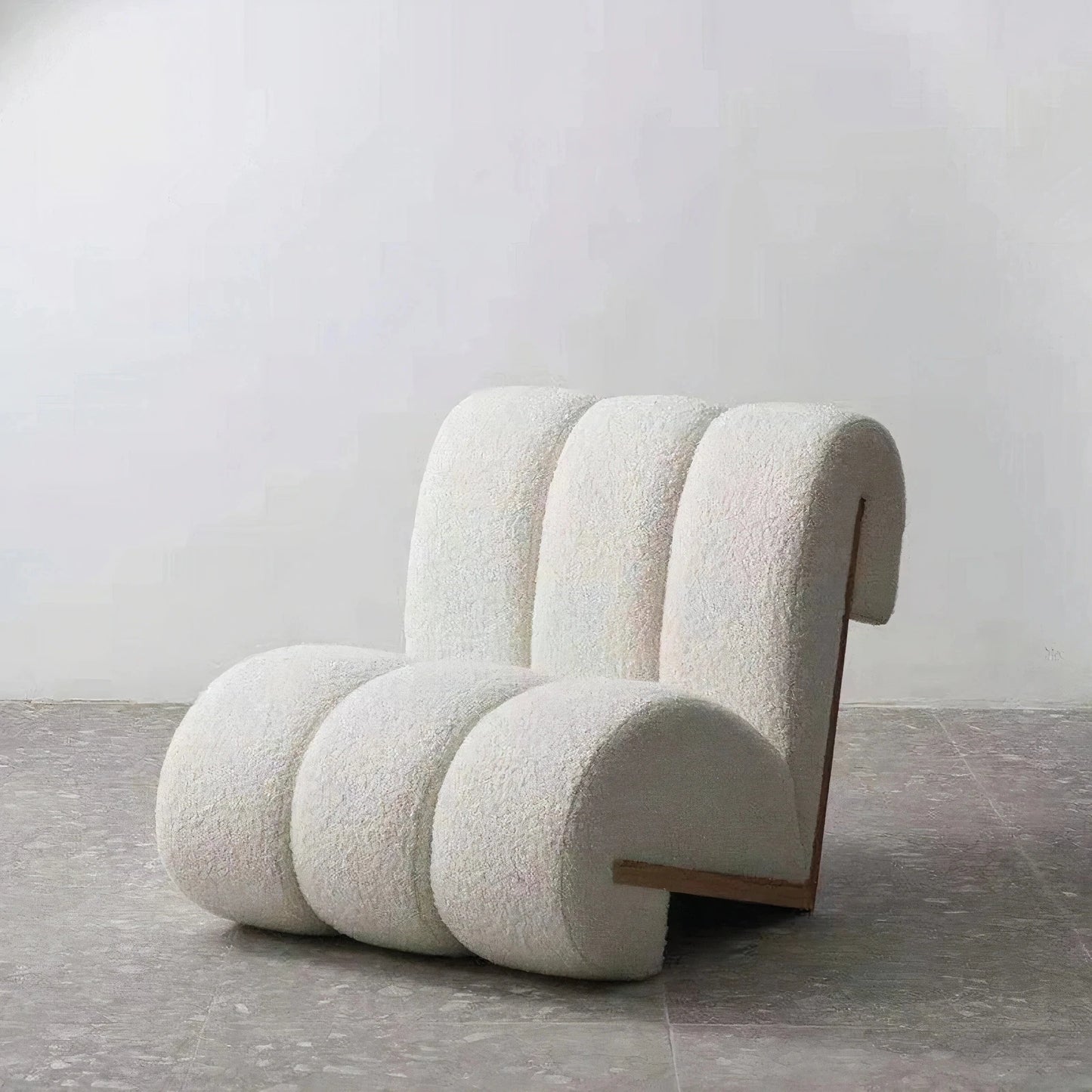 Nordic Wool Lounge Chair – Contemporary Solid Wood Armchair for Modern Living Spaces