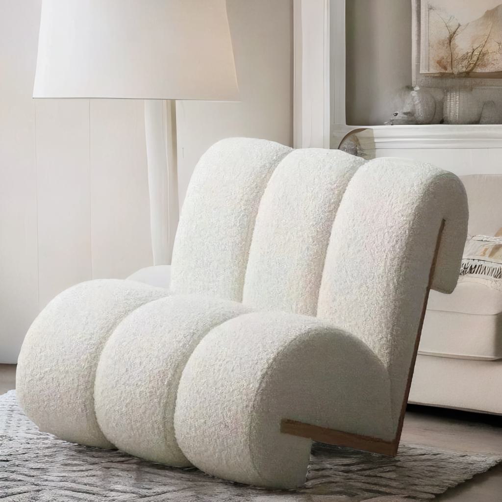 Nordic Wool Lounge Chair – Contemporary Solid Wood Armchair for Modern Living Spaces