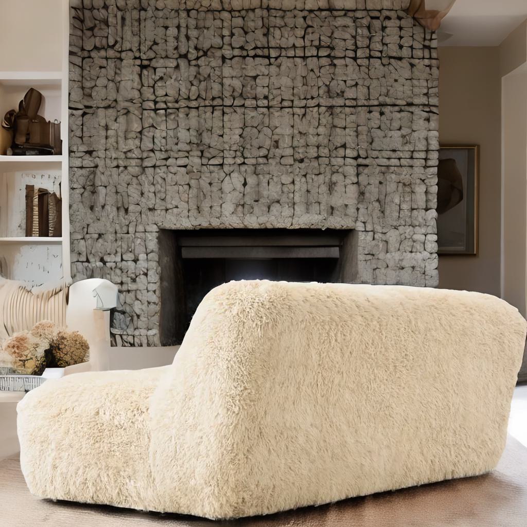 Arctic Luxe | Handcrafted Sheepskin & Hardwood Sofa – Ultimate Living Room Elegance
