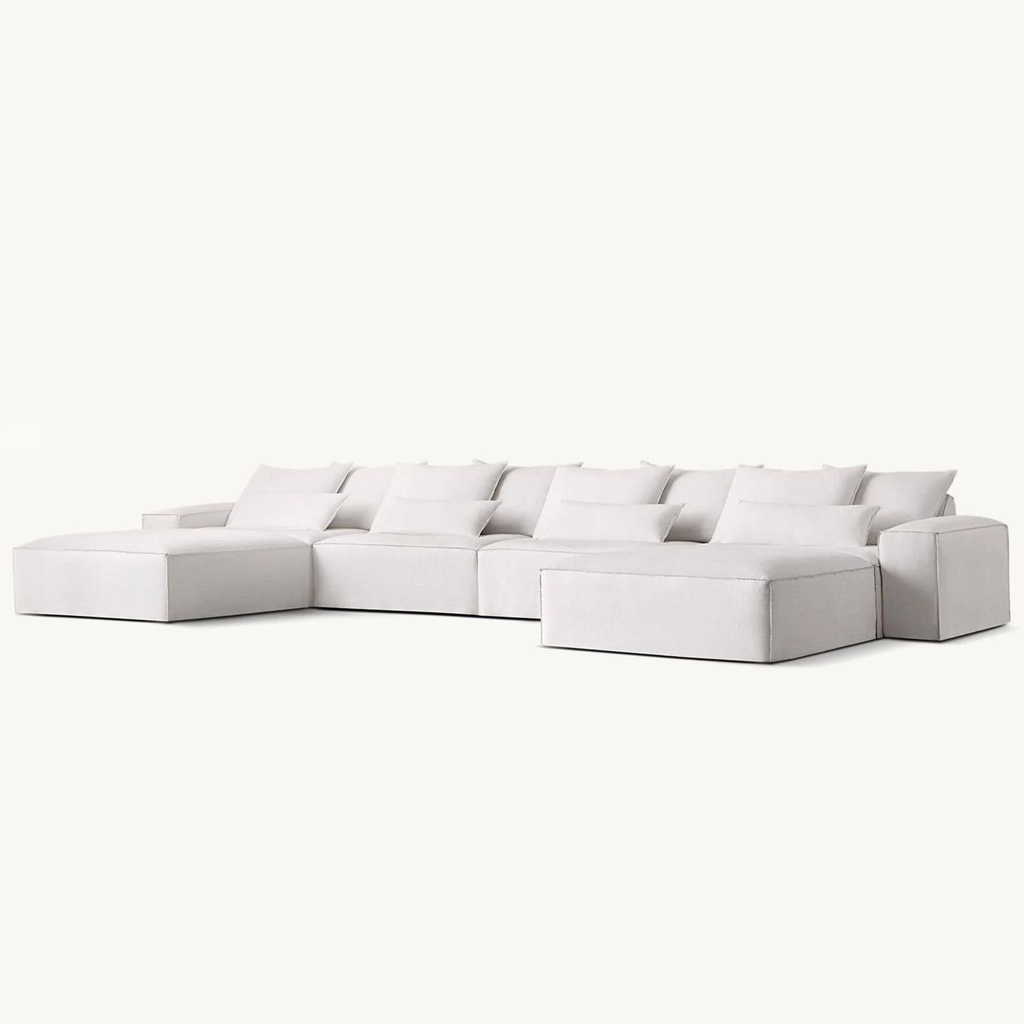 Cloud Luxe | Minimalist U-Shaped Deep Seat Modular Sofa – Modern Fabric Chaise Lounge