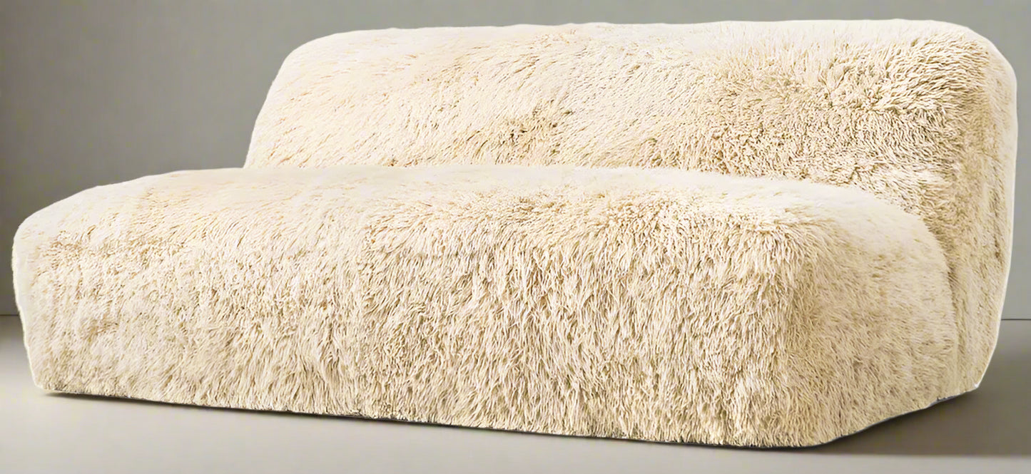Arctic Luxe | Handcrafted Sheepskin & Hardwood Sofa – Ultimate Living Room Elegance
