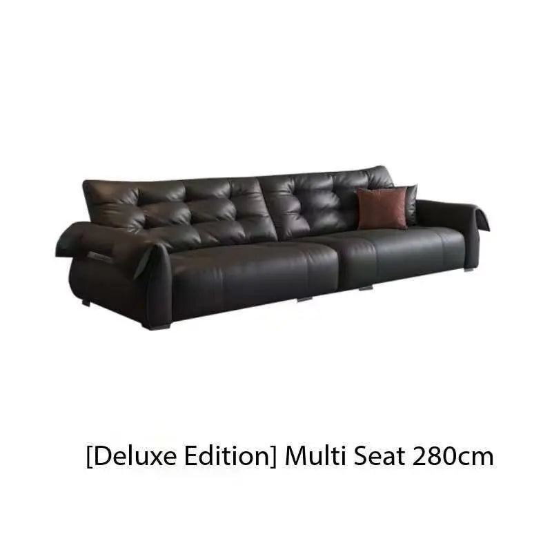 Italian Modern Swan Dip | Genuine Leather Sectional Sofa for Chic Urban Living