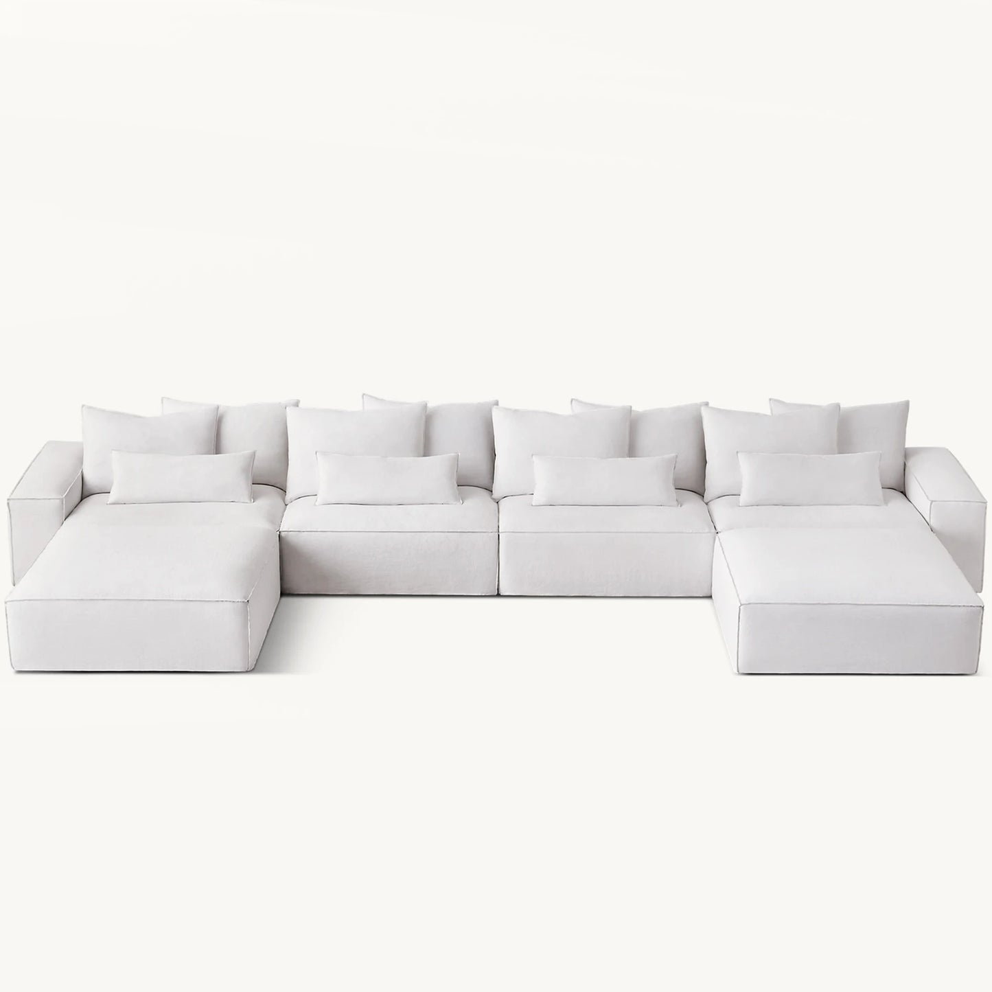 Cloud Luxe | Minimalist U-Shaped Deep Seat Modular Sofa – Modern Fabric Chaise Lounge