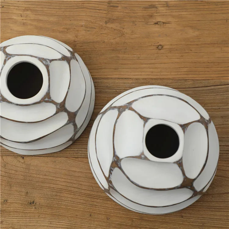 Nordic Ivory | Sculpted White Resin Centerpiece Vase for Weddings & Home Decor