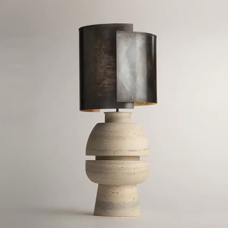 Lunar Glow | Handcrafted Yellow Cave Stone LED Table Lamp – Nordic Wabi-Sabi Elegance