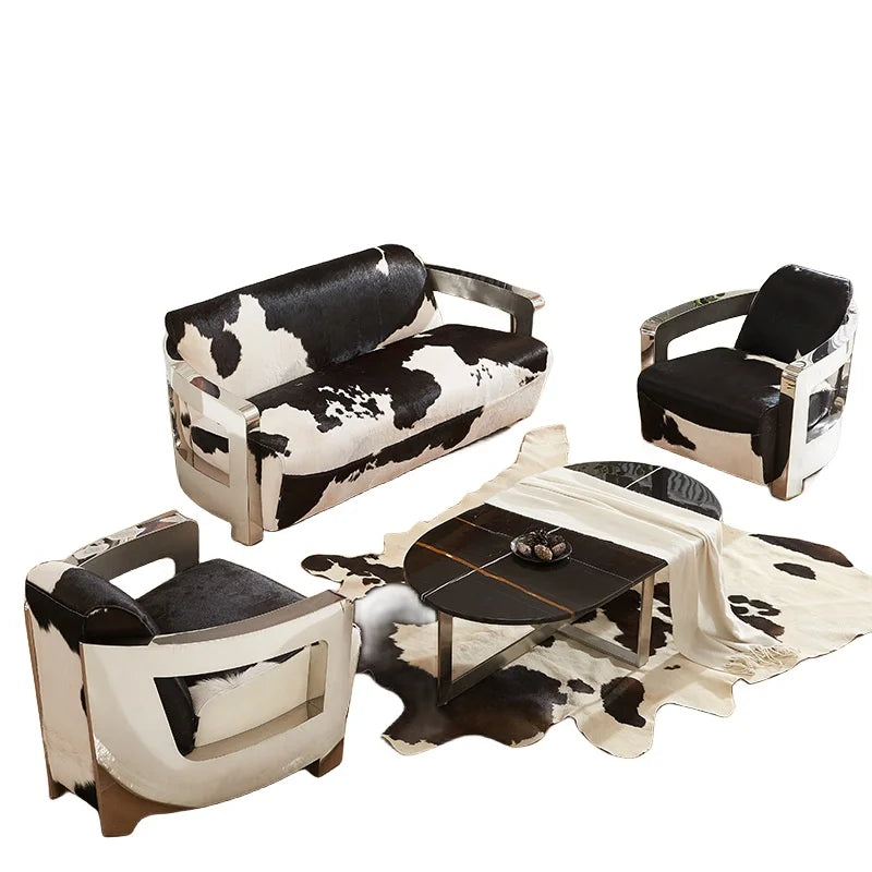 Aviator Luxe | Retro Cowhide Leather & Aluminum Industrial Loft Chair