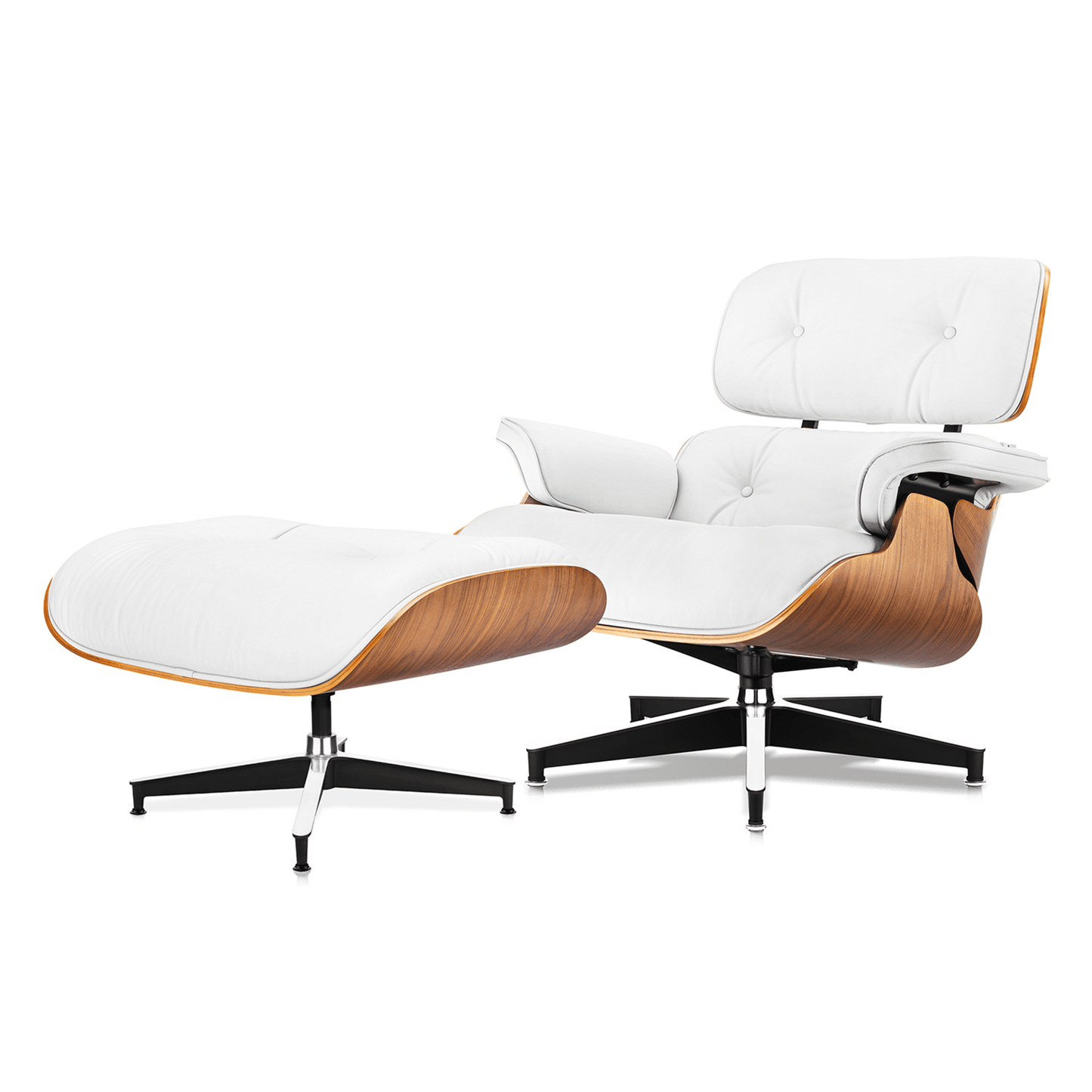 Mid Century Lounge Chair,Top Grain Leather Sofa for Living Room, Indoor Modern Lounge Chair and Ottoman Set, Chaise Lounge for Office, Study