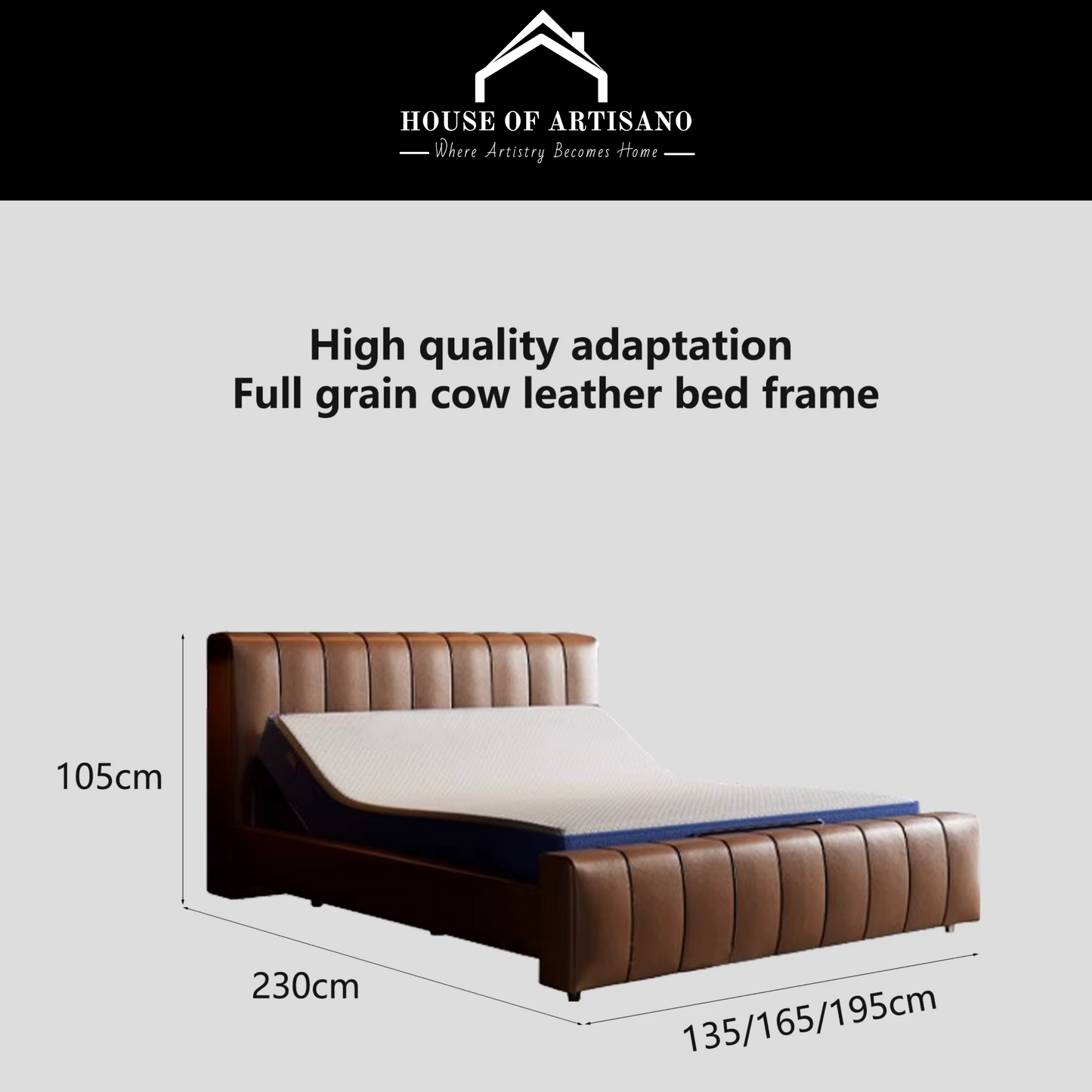 SmartLuxe™ Electric Leather Bed | Modern Multi-Functional Adjustable Double Bed