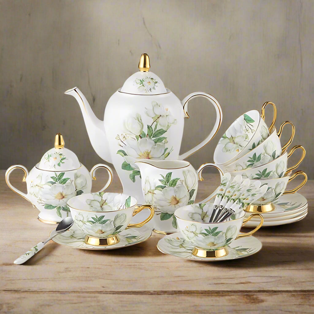 Chic Coffee Set Ideal for Entertaining Guests Featuring Elegant Mugs and Porcelain Premium Craftsmanship