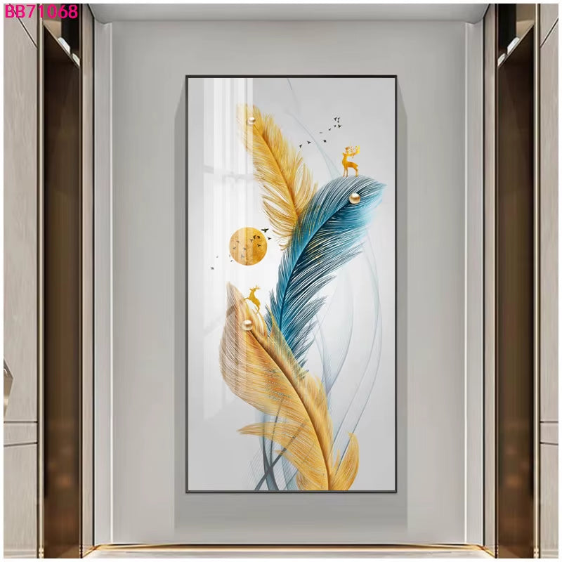 Abstract 3D Effect Crystal Porcelain Painting Wall Art Fish Picture Print for Home Decoration Tableau Mural Painting Art