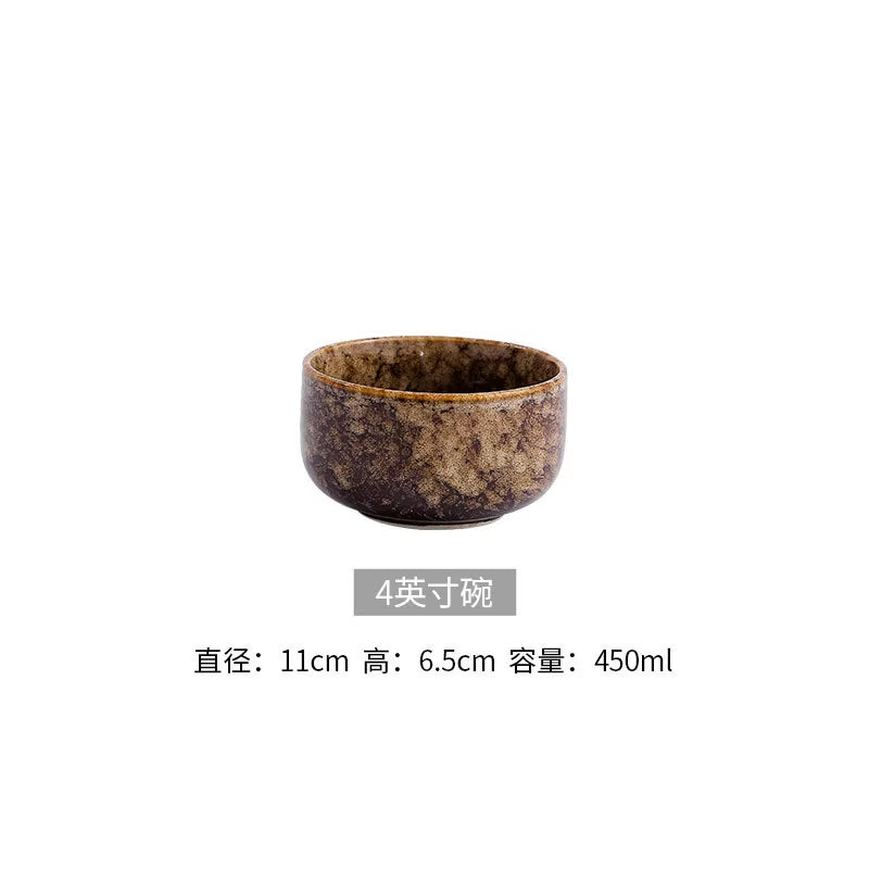 2023 Creative Japanese Style Ceramic Dishes & Plates Bowls Set Vintage Dish Steak Plate for Household Restaurant Porcelain