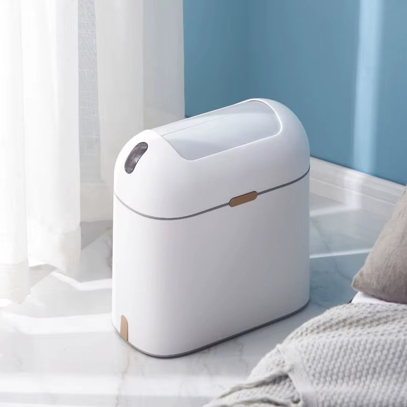 9L High-Tech Desktop Smart Garbage Bin for Kitchen Plastic Induction Trash Bin with Convenient Trash Bag Dispenser