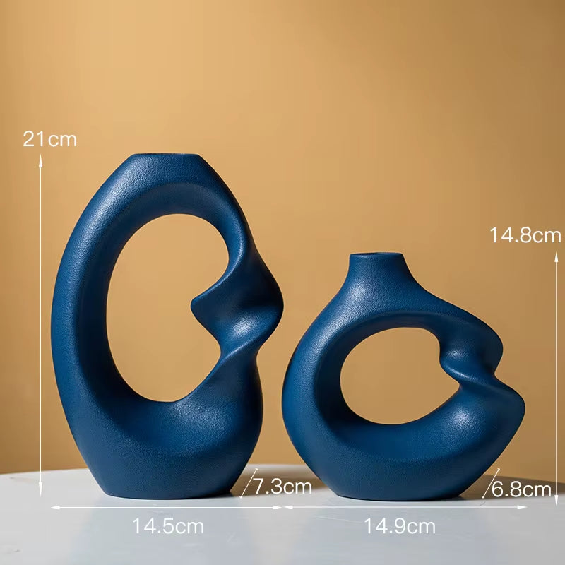 Dropshipping Shopify Nordic Modern Boho Ins Style Decorative Ceramic Aesthetic Flower Vase for Home Decor