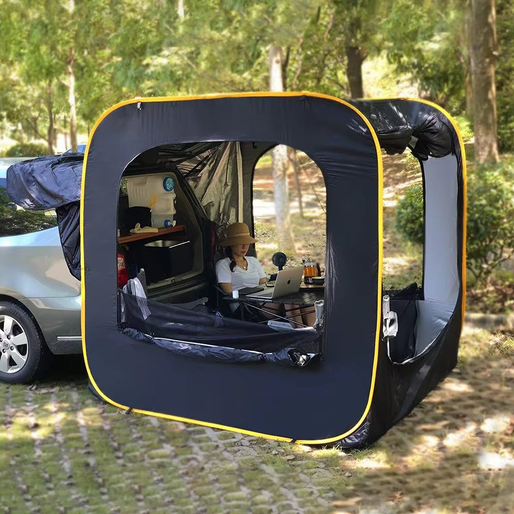 tailgate tent for suv Black Waterproof Pop-Up SUV Tailgate Tent – All-Season Car Rear Cabin – House of Artisano