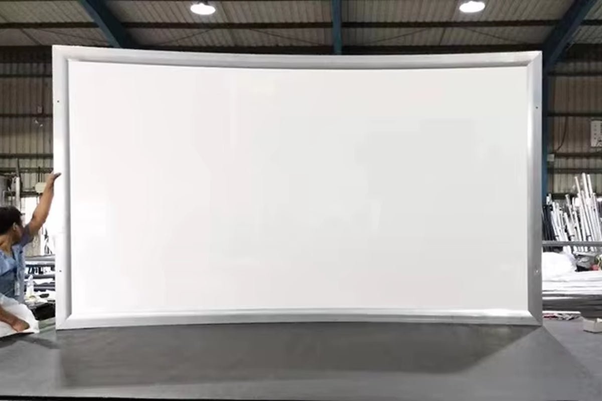 150 Inch Curved Fixed Frame Projector Screen Home Theater Outdoor Aluminum Housing Matte White Led Projector Screens