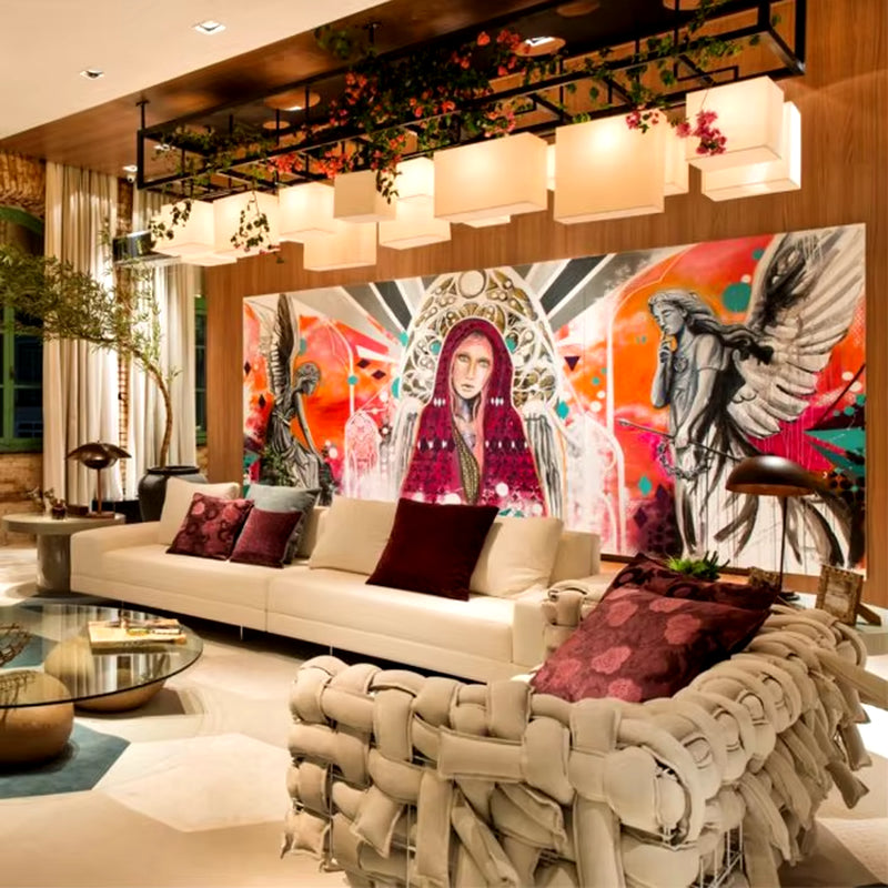 Contemporary High-End Fabric and Metal Sofa Chair for Comfortable Living Room Reception in Villas