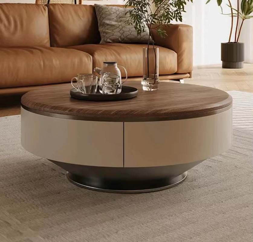 Classic Solid Wood Coffee Table Set Living Room Furniture Vintage Luxury round Coffee Table Modern Simple Design Coffee Table