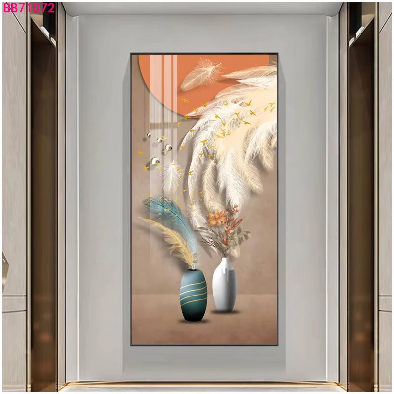 Abstract 3D Effect Crystal Porcelain Painting Wall Art Fish Picture Print for Home Decoration Tableau Mural Painting Art