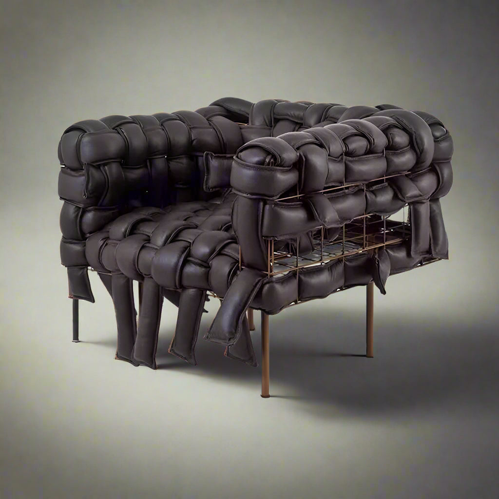 Contemporary High-End Fabric and Metal Sofa Chair for Comfortable Living Room Reception in Villas