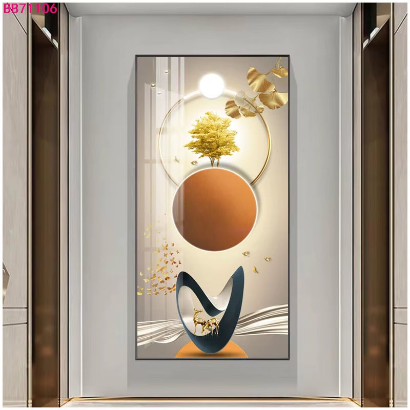Abstract 3D Effect Crystal Porcelain Painting Wall Art Fish Picture Print for Home Decoration Tableau Mural Painting Art