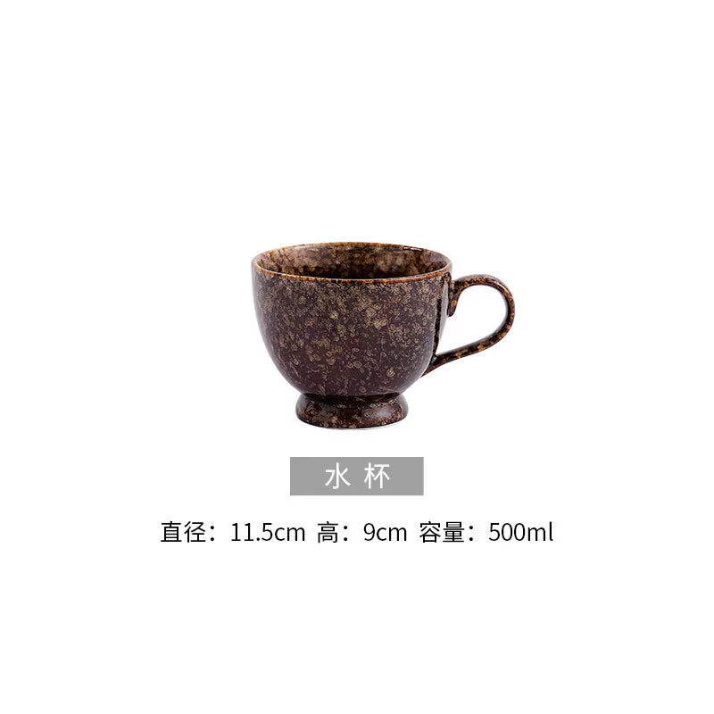2023 Creative Japanese Style Ceramic Dishes & Plates Bowls Set Vintage Dish Steak Plate for Household Restaurant Porcelain