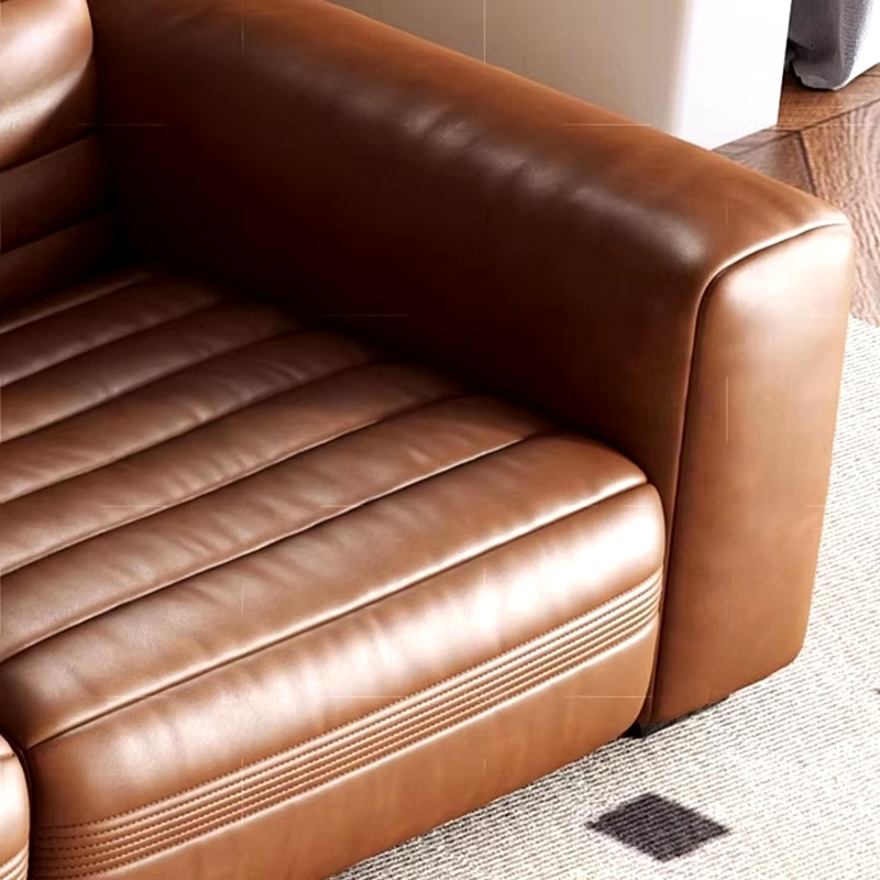 Cream Wind Luxury Leather Sofa – Premium Cowhide for Villas, Business Spaces, and Elegant Homes