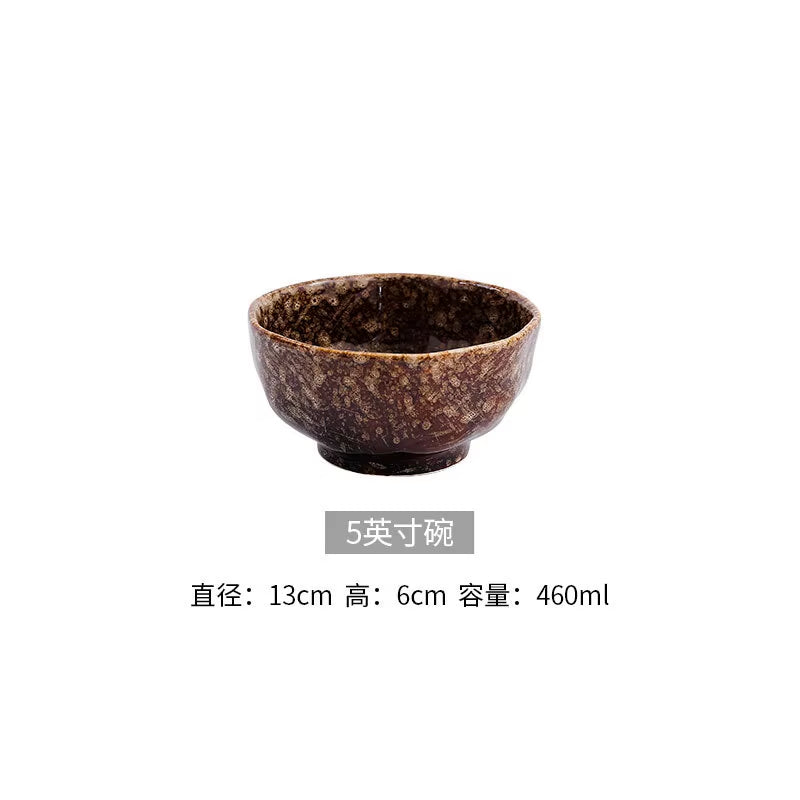 2023 Creative Japanese Style Ceramic Dishes & Plates Bowls Set Vintage Dish Steak Plate for Household Restaurant Porcelain