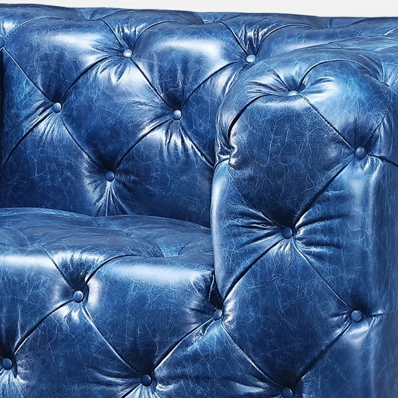 Heritage Luxe | Retro Chesterfield 3-Seater Sofa in Top Grain Leather with Aviation Elegance