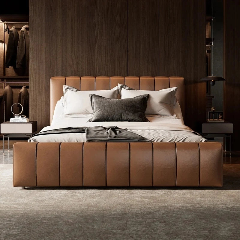 SmartLuxe™ Electric Leather Bed | Modern Multi-Functional Adjustable Double Bed