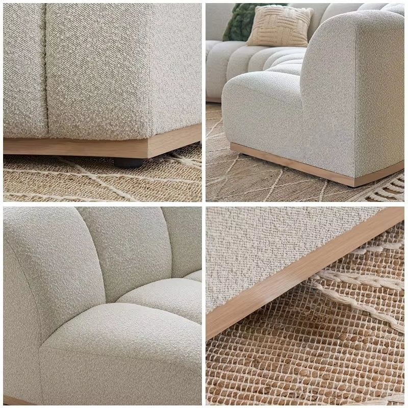 Elysian Curve | High-End Modular Leather Sectional Sofa – Luxury Villa Living