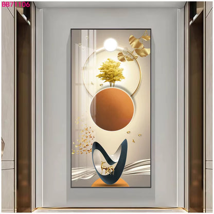 Abstract 3D Effect Crystal Porcelain Painting Wall Art Fish Picture Print for Home Decoration Tableau Mural Painting Art