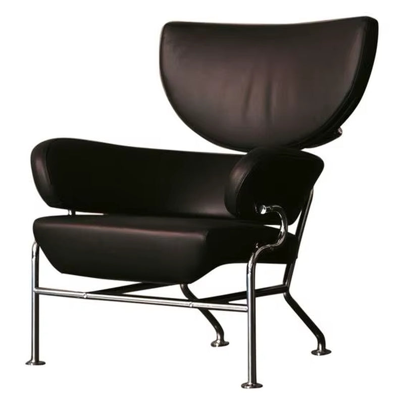 Contemporary Velvet Leather Upholstered Armchair with Stainless Steel Legs for Living Room and Bedroom