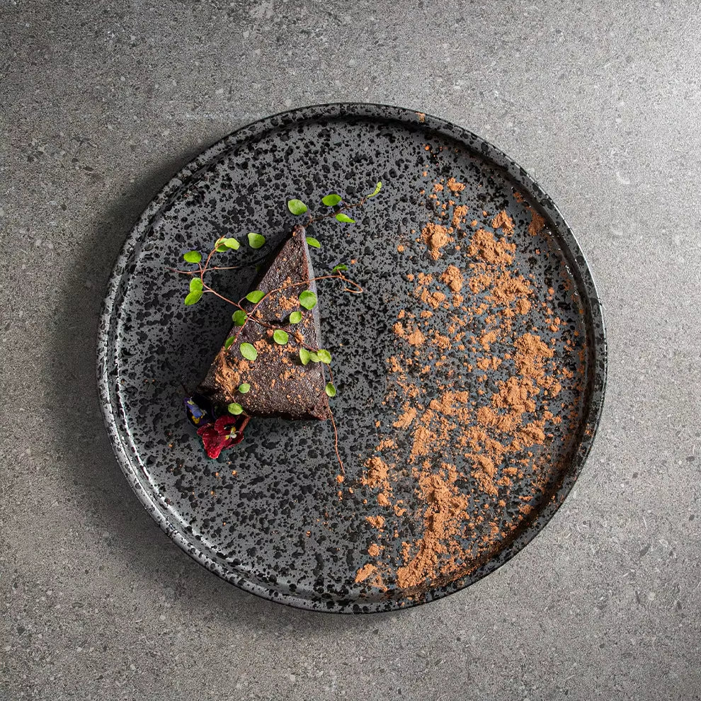 2025 Matte Black Porcelain Assiettes Dinnerware Japanese Speckle Plates Set Dishes for Restaurant Hotel Bowl Ceramic Tableware
