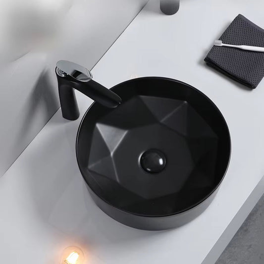 2020 Sanitary Ware WC Toilet Manufacturer Bathroom Ceramic Lavatory Black Plated round Shape Bathroom Sink
