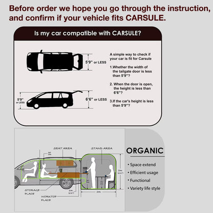 Black Water Proof Anti-Uv Cube Pop-Up Cabin Car Rear Tent Car Tail Tent Pop up Suv Car Tailgate Tent