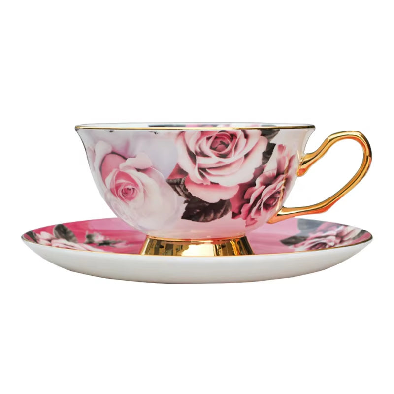 4 Pcs Dinner Set Wholesale Flower Decal Tableware Bone China Dinner Set for Wedding