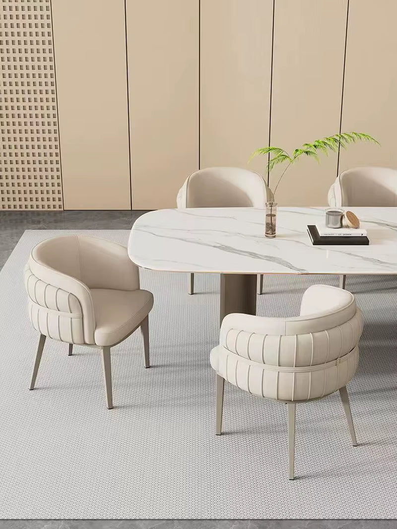 Contemporary Luxury Leather Dining Chair for Kitchen Restaurant Hotel or Banquet Steel Metal Modern Style Seat