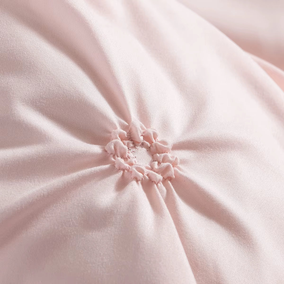 Bohemian Comfy Bedding Set 3Pcs Pinch Pleat Comforter Set All Season Pintuck Style Floral Embroidery Duvet Cover Set