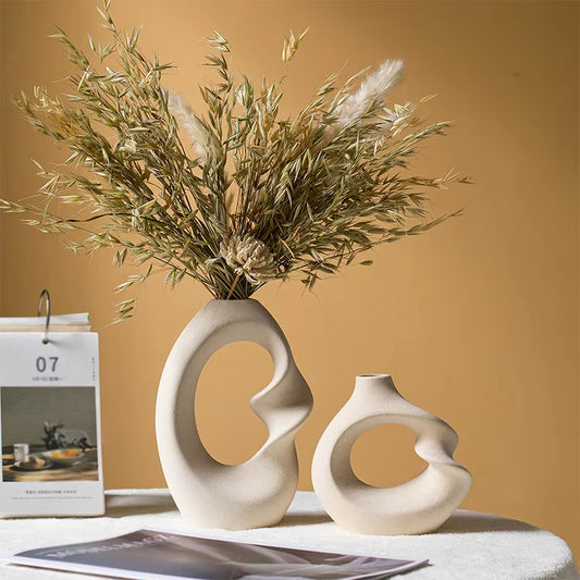 Dropshipping Shopify Nordic Modern Boho Ins Style Decorative Ceramic Aesthetic Flower Vase for Home Decor