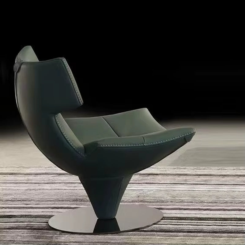 Contemporary Velvet Fabric Swivel Lounge Chair with Fiberglass Frame for Living Room