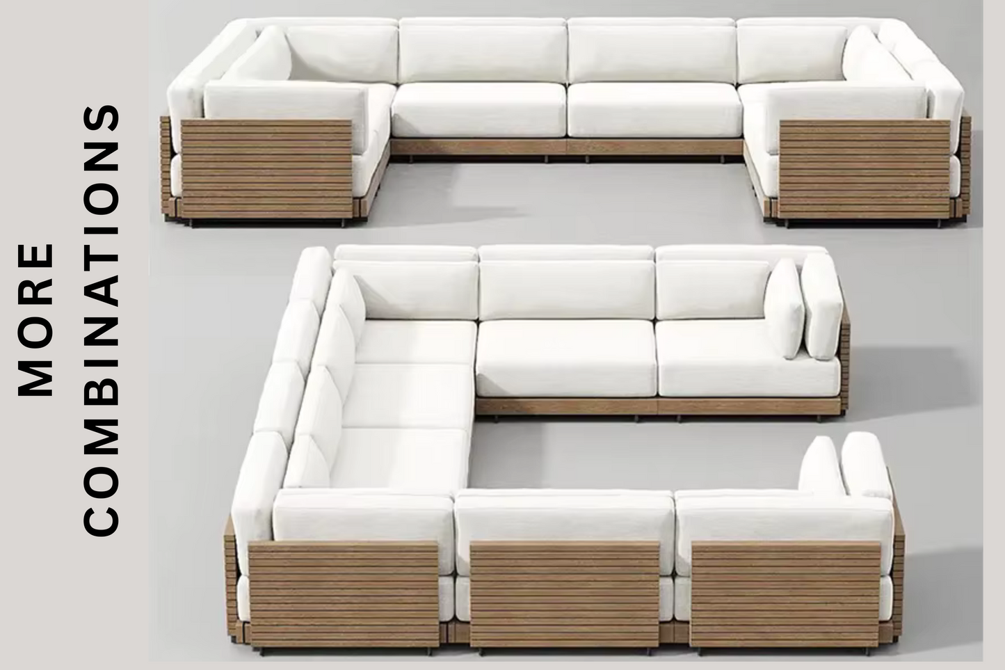 Nordic Haven | Luxury Teak Poolside Daybed & Patio Lounge Set – Contemporary Outdoor Sofa Furniture
