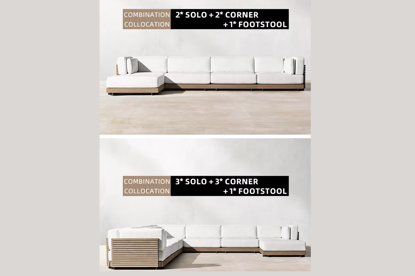 Nordic Haven | Luxury Teak Poolside Daybed & Patio Lounge Set – Contemporary Outdoor Sofa Furniture