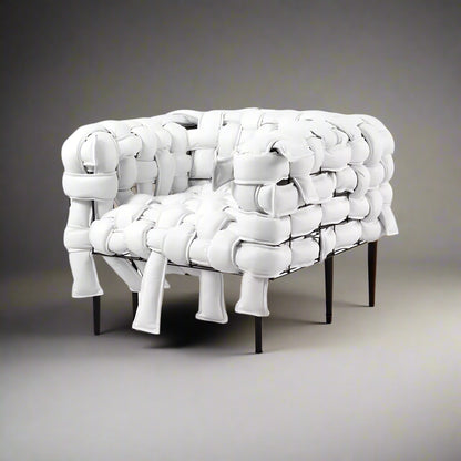 Contemporary High-End Fabric and Metal Sofa Chair for Comfortable Living Room Reception in Villas