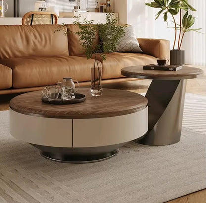Classic Solid Wood Coffee Table Set Living Room Furniture Vintage Luxury round Coffee Table Modern Simple Design Coffee Table