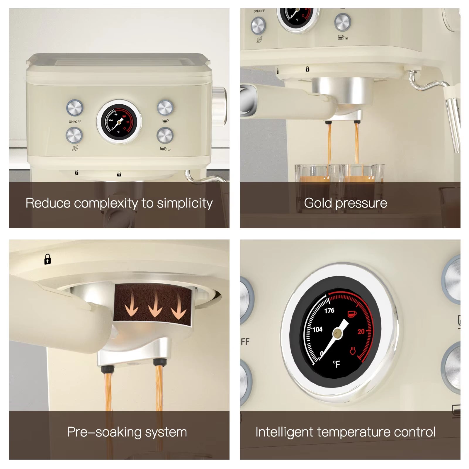 2024 New Product Professional Milk Frother Cappuccino Appliance Two in One Espresso Coffee Machine for Commercial Use