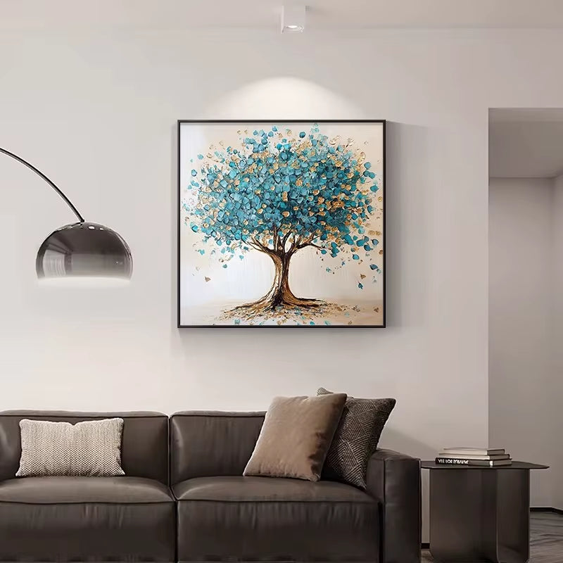 Modern Luxury Restaurant Decorative Painting Abstract Table Clock Hanging Painting Simple Living Room Mural Wall Clock